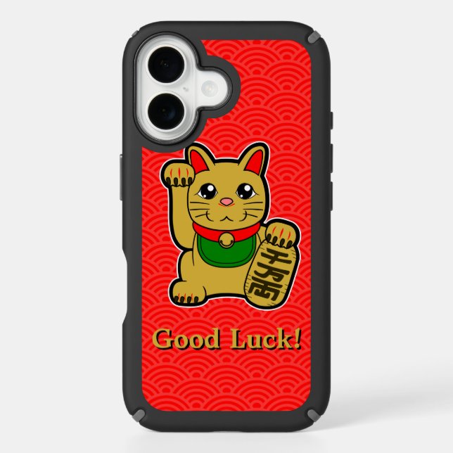 Good Luck! Golden Lucky Cat Speck iPhone Case (Front)