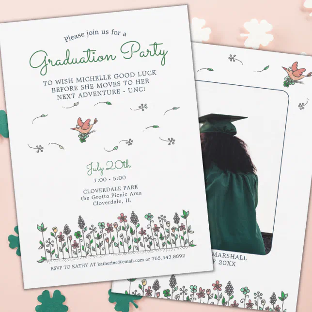 Good Luck Graduation Party Printable Photo Invitation | Zazzle