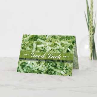 Good Luck Green Crinkled Shredded Paper Abstract