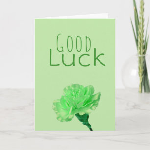 Good Luck Green Flower Card