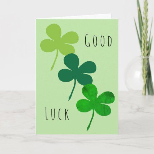 Good Luck Green Shamrocks Card