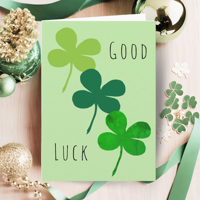Good Luck Green Shamrocks Card (Creator Uploaded)