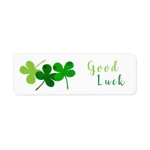 Good Luck Green Shamrocks Label