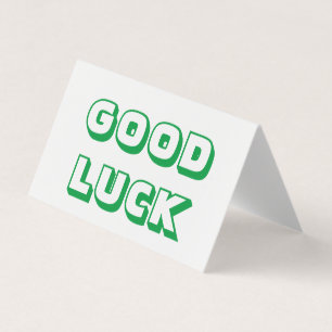 Good Luck, green white folded card