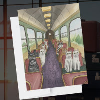 Good Luck Happy Travels gift Cats on a Train