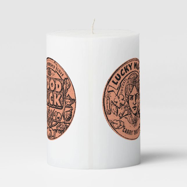 Good Luck Hoodoo Pillar Candle (Back)