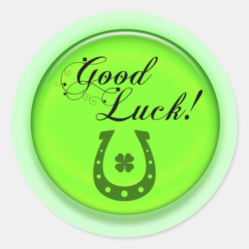 Good Luck Horse Shoe Classic Round Sticker