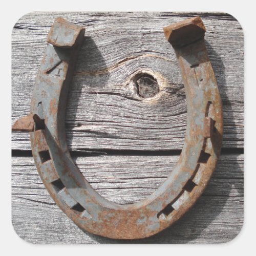 Good Luck Horseshoe on Wooden Fence Stickers