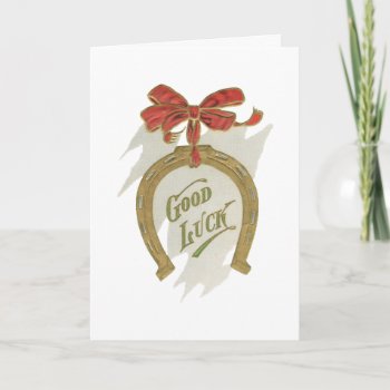 Good Luck Horseshoe With Blank Inside Card by GoodThingsByGorge at Zazzle