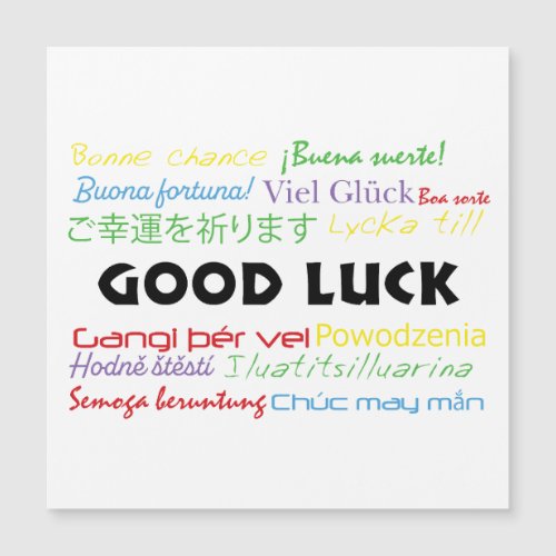Good Luck in Many Languages Colorful 