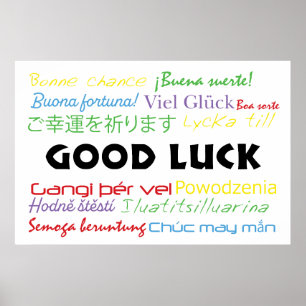 Good Luck in Many Languages Colorful Poster