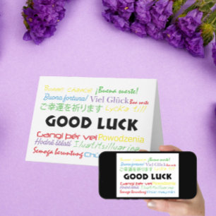 Good Luck in Many Languages Red Green Blue Yellow  Card