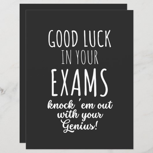 good Luck in your exams (Front/Back)