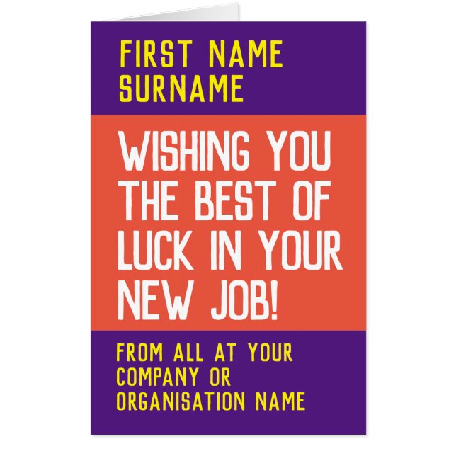 Good Luck in your New Job -  Card (Front)