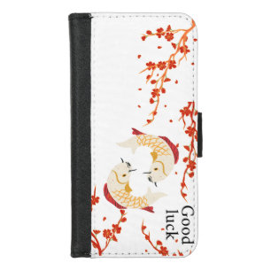Good Luck Koi Fish with Sakura Elegant Japanese iPhone 8/7 Wallet Case