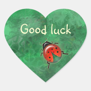 good luck lady b. heart sticker