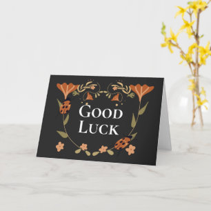 Good Luck Ladybug Floral Card