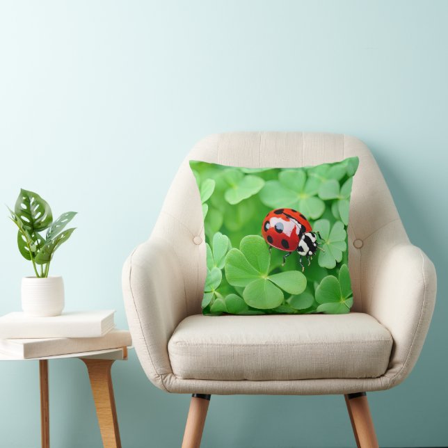 Good Luck Ladybug  Throw Pillow (Chair)