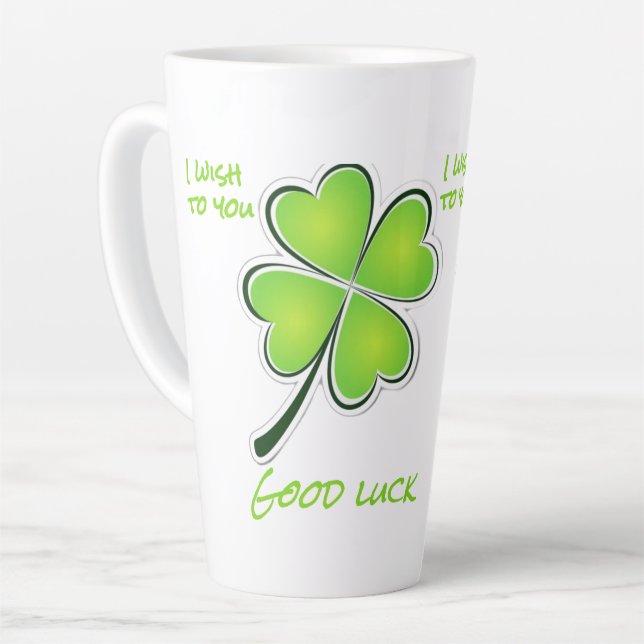 Good luck latte mug (Left Angle)