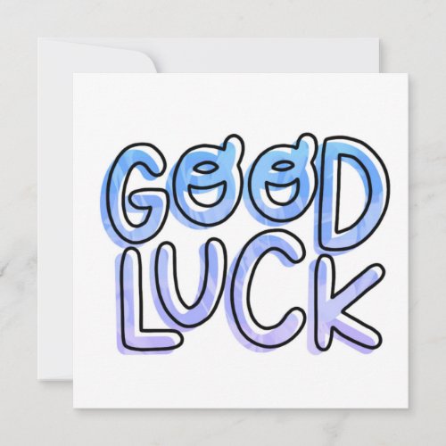 Good Luck Lucky Blue Lilac Colour Gradient Wish Holiday Card