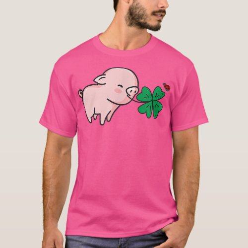 Good Luck _ Lucky Charm Piglet Pig Ladybird Four_L T_Shirt