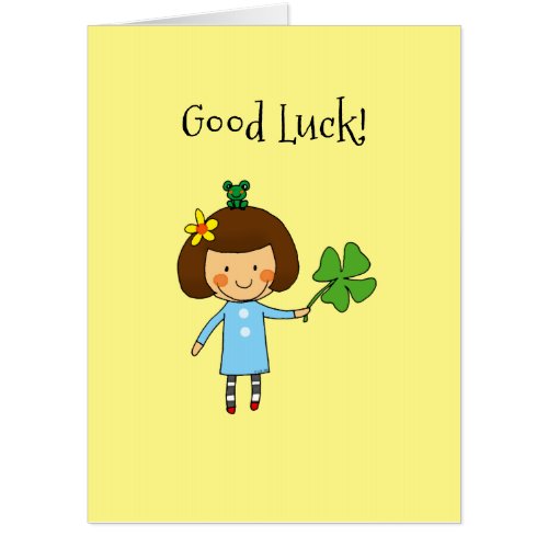 Good Luck lucky clover leaf Card