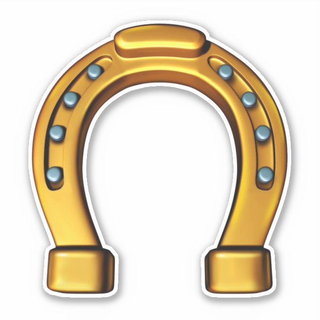 Good luck lucky golden horseshoe  vinyl sticker (Front)