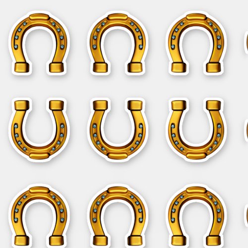 Good luck lucky golden horseshoes set of 9 vinyl sticker