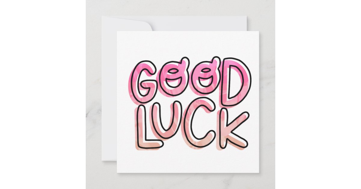 Good Luck Lucky Pink Orange Color Gradient Wish Holiday Card