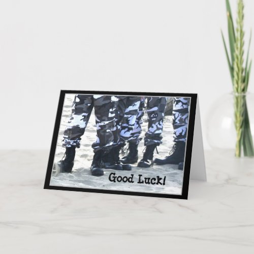 Good Luck Military Boots greeting card