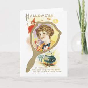 Good Luck Mirror Vintage Card