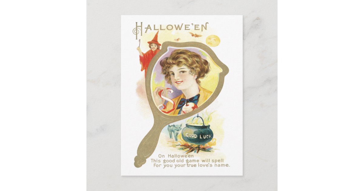 Good Luck Mirror Vintage Postcard Zazzle