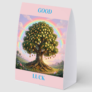 good luck money tree paper table tent 