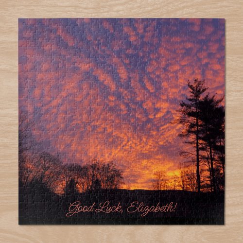 Good Luck Name Beautiful Sunrise Clouds Jigsaw Puzzle