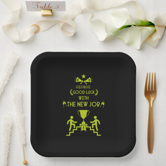 Good Luck New Job Paper Plates (Wedding)