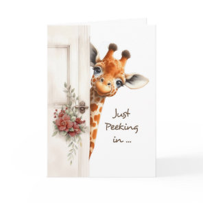 Good Luck on Finals Giraffe Peeking In Card