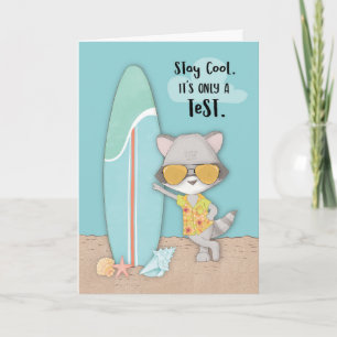 Good Luck on Test Funny Cool Raccoon in Sunglasses Card