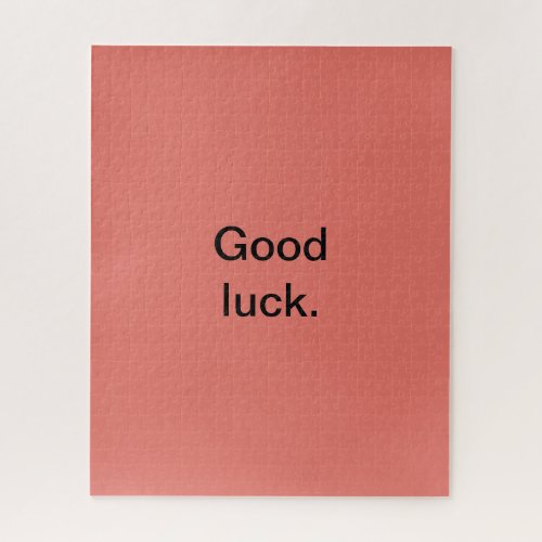 Good Luck or Your Words Puzzle Coral Pink Black
