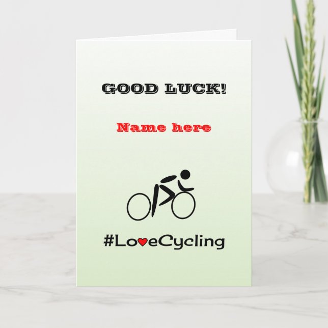 Good Luck personalize cycling Card (Front)