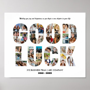 Good Luck Photo Collage Coworker Farewell Retired Poster