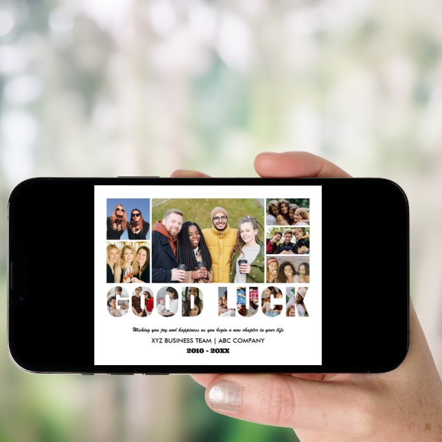 Good Luck Photo Collage Office Colleague Farewell Poster (Front Digital)