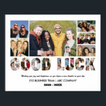 Good Luck Photo Collage Office Colleague Farewell Poster<br><div class="desc">Personalized Good Luck Photo Collage for retired colleague, co-worker, team manager or boss. This customizable photo gift is also perfect as a farewell keepsake for teacher, coach or friends leaving. This custom template is a unique and meaningful goodbye gift that captures the precious moments and memories shared together. The design...</div>