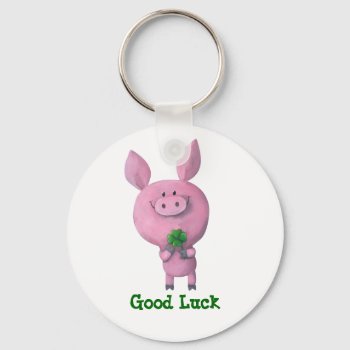 Good Luck Pig Keychain by partymonster at Zazzle