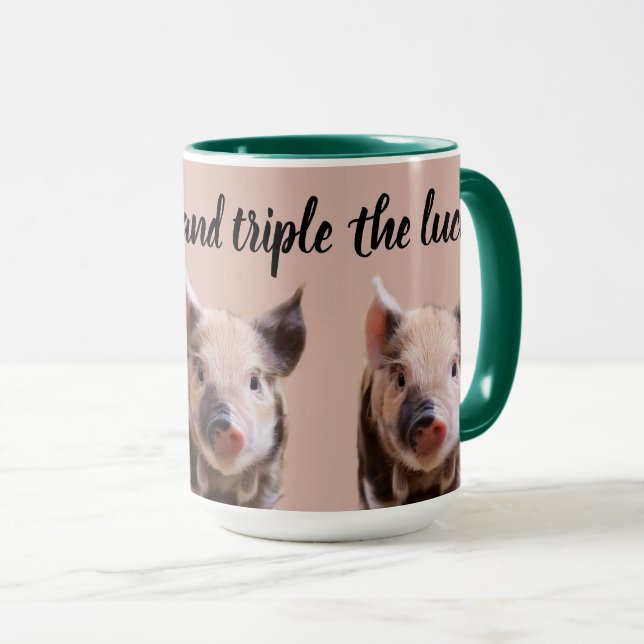 Good Luck Pigs Combo Mug (Front Right)