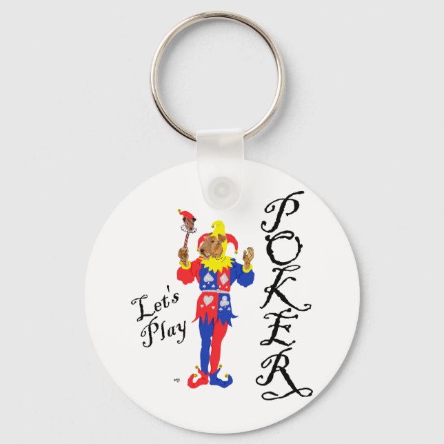 Good Luck Poker Terrier Keychain (Front)