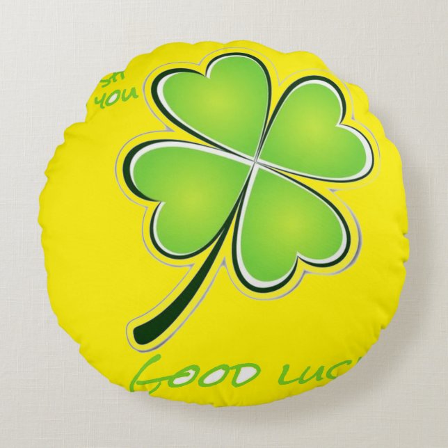 good luck round pillow (Front)