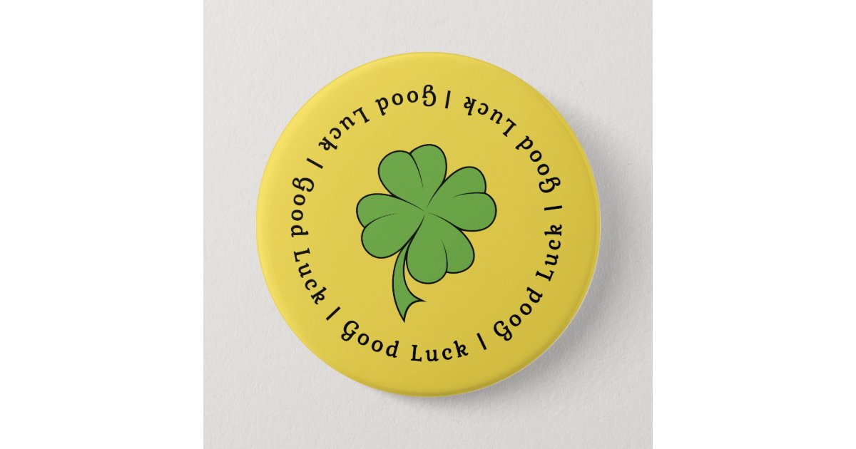 Good Luck Shamrock Button