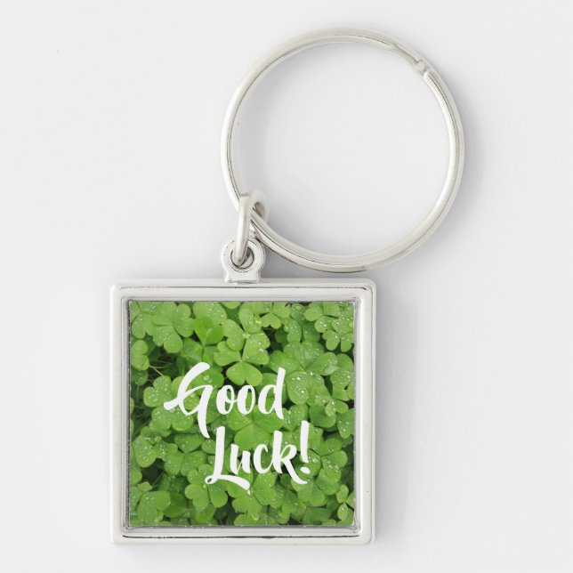 Good Luck shamrock st.Patricks clover keychain (Front)
