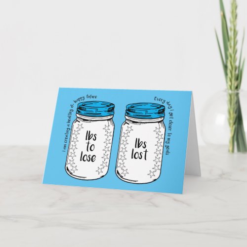 Good Luck Slimming Club Members Weight Tracker Jar Card