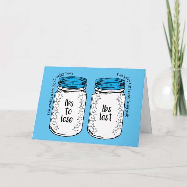 Good Luck Slimming Club Members Weight Tracker Jar Card (Front)